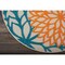 Homeroots 4 ft. Round Orange Floral Outdoor Area Rug 384634 - alternate 2